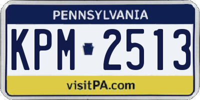 PA license plate KPM2513