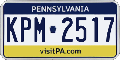 PA license plate KPM2517