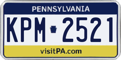 PA license plate KPM2521