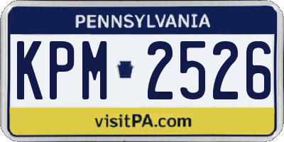 PA license plate KPM2526