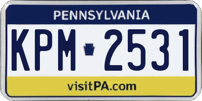 PA license plate KPM2531