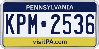 PA license plate KPM2536