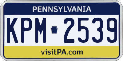 PA license plate KPM2539