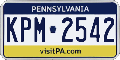 PA license plate KPM2542