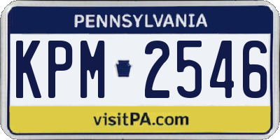 PA license plate KPM2546