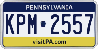 PA license plate KPM2557