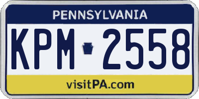 PA license plate KPM2558