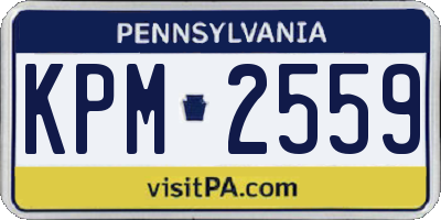PA license plate KPM2559