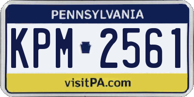 PA license plate KPM2561