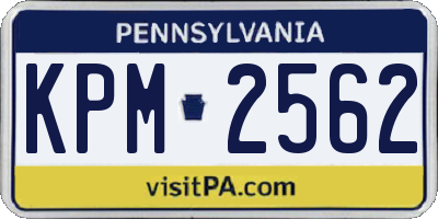 PA license plate KPM2562