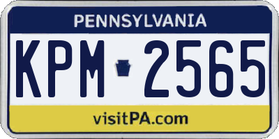 PA license plate KPM2565