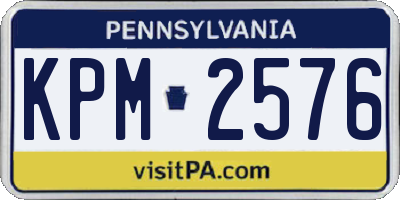 PA license plate KPM2576