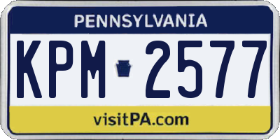 PA license plate KPM2577