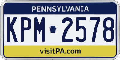 PA license plate KPM2578