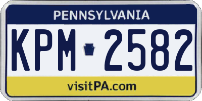 PA license plate KPM2582