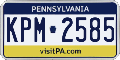 PA license plate KPM2585