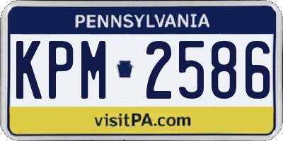 PA license plate KPM2586