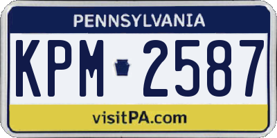 PA license plate KPM2587