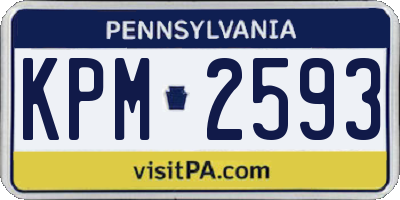 PA license plate KPM2593