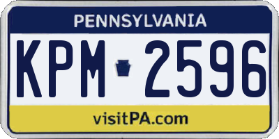 PA license plate KPM2596