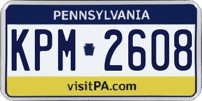 PA license plate KPM2608