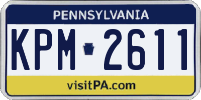 PA license plate KPM2611