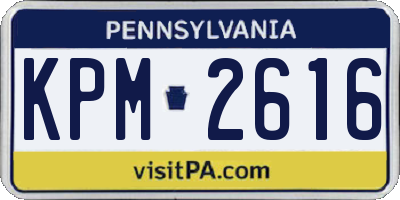 PA license plate KPM2616