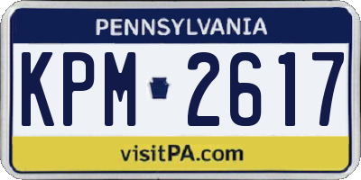 PA license plate KPM2617