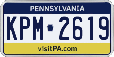 PA license plate KPM2619
