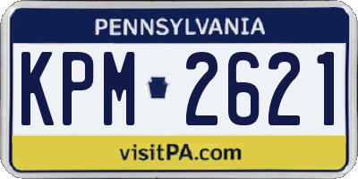 PA license plate KPM2621