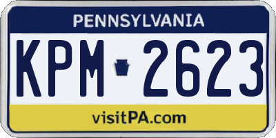 PA license plate KPM2623