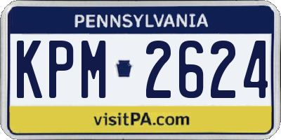 PA license plate KPM2624