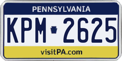 PA license plate KPM2625