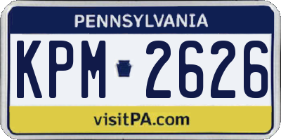 PA license plate KPM2626