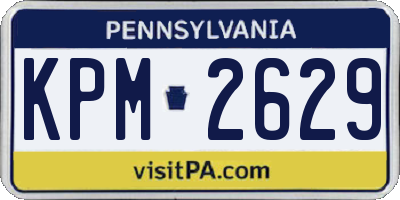 PA license plate KPM2629
