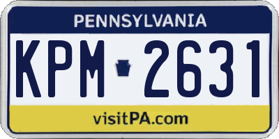 PA license plate KPM2631