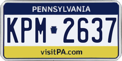 PA license plate KPM2637
