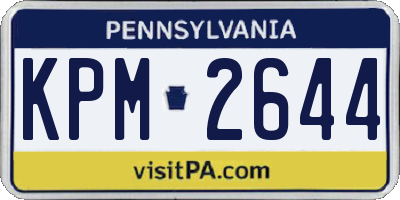PA license plate KPM2644