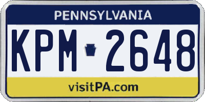 PA license plate KPM2648
