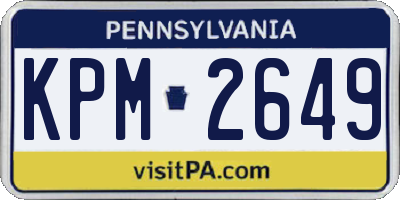 PA license plate KPM2649