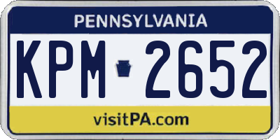 PA license plate KPM2652