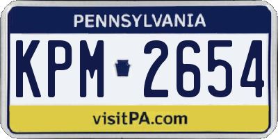 PA license plate KPM2654