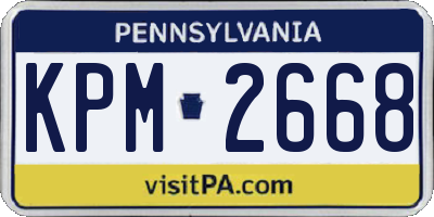 PA license plate KPM2668