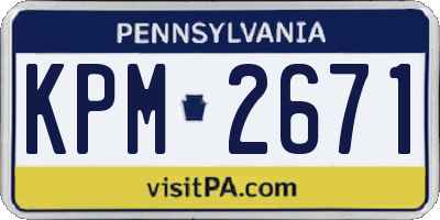 PA license plate KPM2671