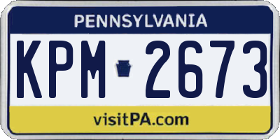 PA license plate KPM2673