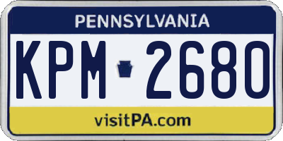 PA license plate KPM2680