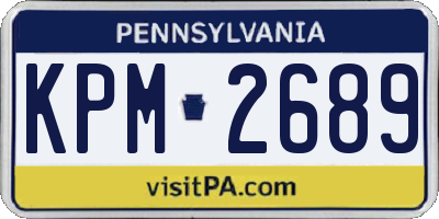 PA license plate KPM2689