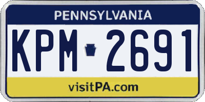 PA license plate KPM2691