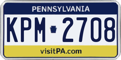 PA license plate KPM2708