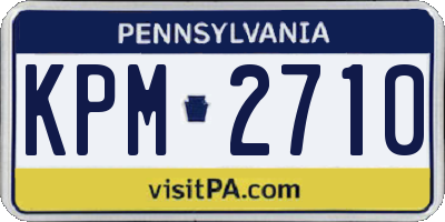 PA license plate KPM2710